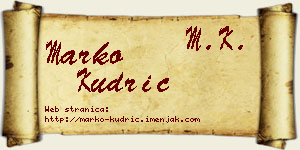 Marko Kudrić vizit kartica